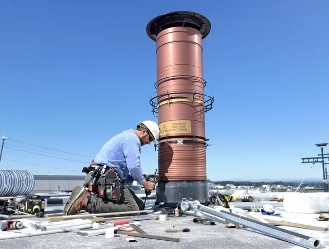 Installed chimney liner by Heath Chimney Sweep in Heath, OH