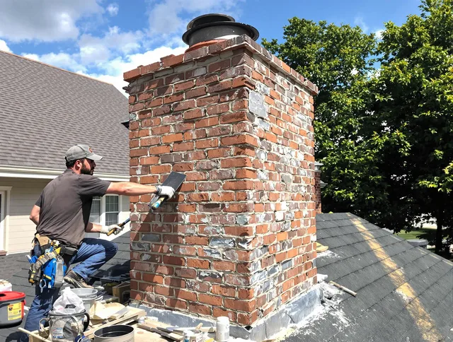 Completed chimney rebuild by Heath Chimney Sweep in Heath, OH