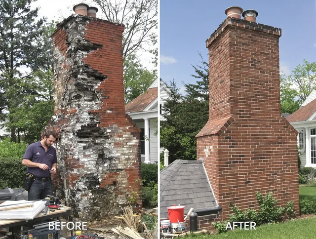 Heath Chimney Sweep performing a full chimney restoration in Heath, OH