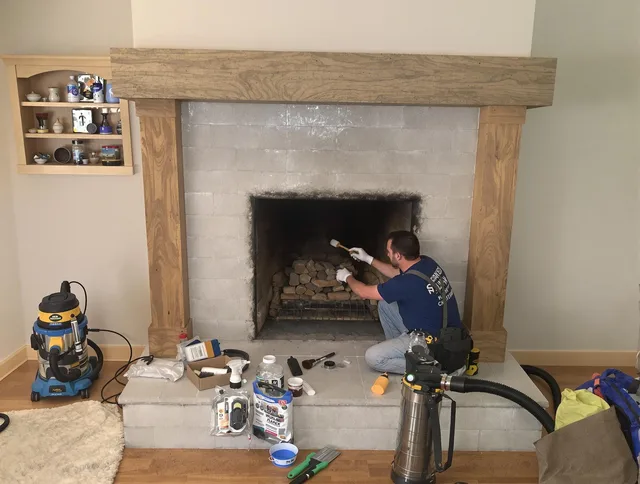 Detailed creosote removal process by Heath Chimney Sweep in Heath, OH