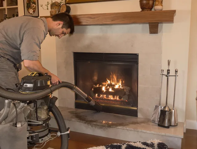 Routine fireplace upkeep by Heath Chimney Sweep in Heath, OH